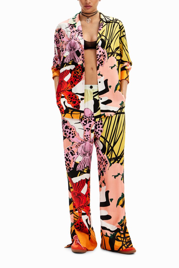 M. Christian Lacroix silk orchid trousers | Desigual