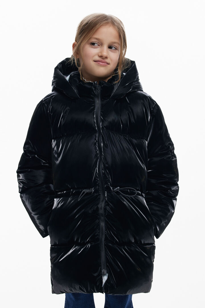 Lange glanzende gewatteerde jas | Desigual