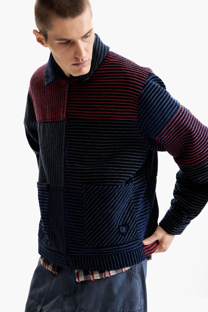 CHAQUETA SOBREABRIGO RAYAS | Desigual