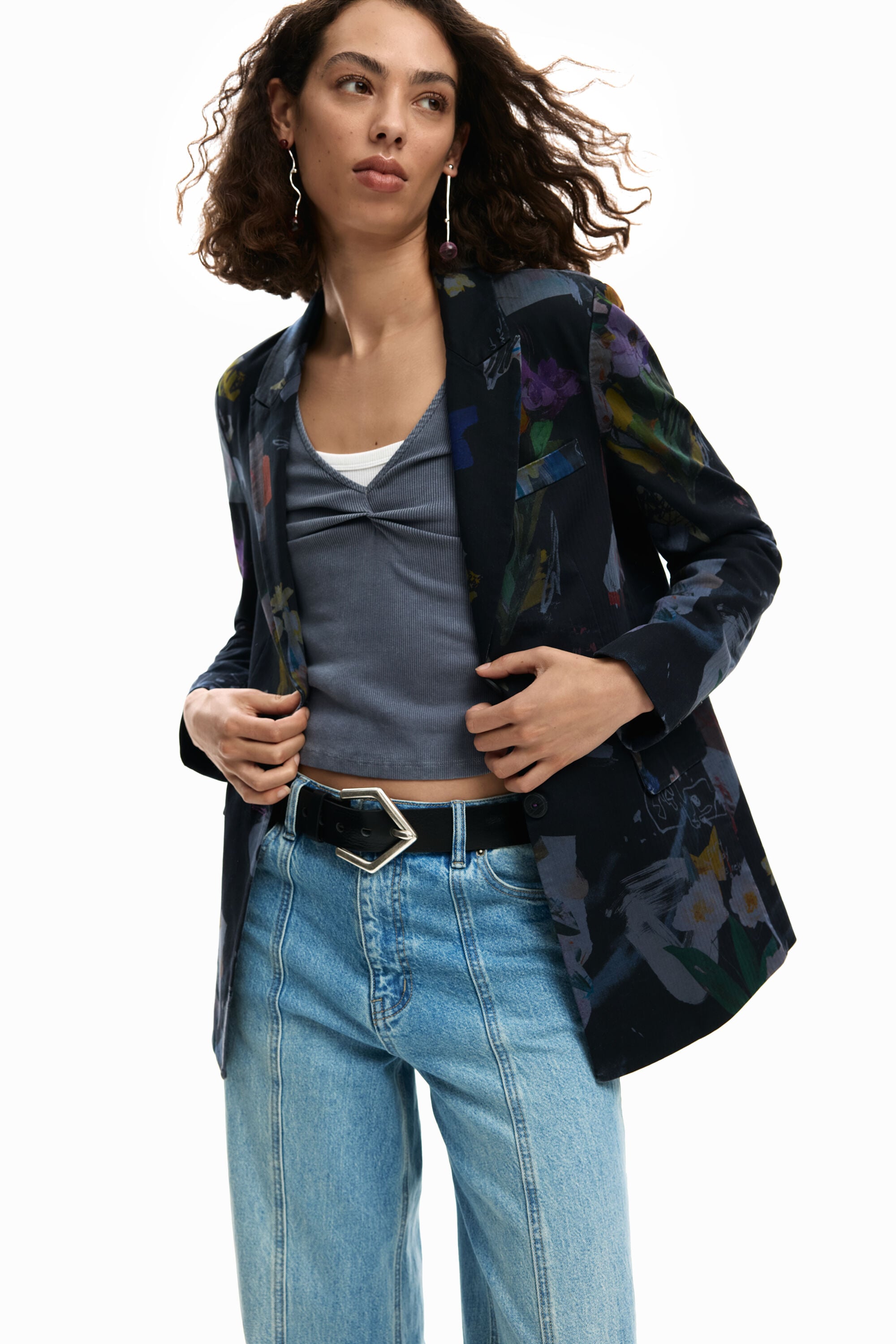 Blazer collage black Women's I Desigual.com