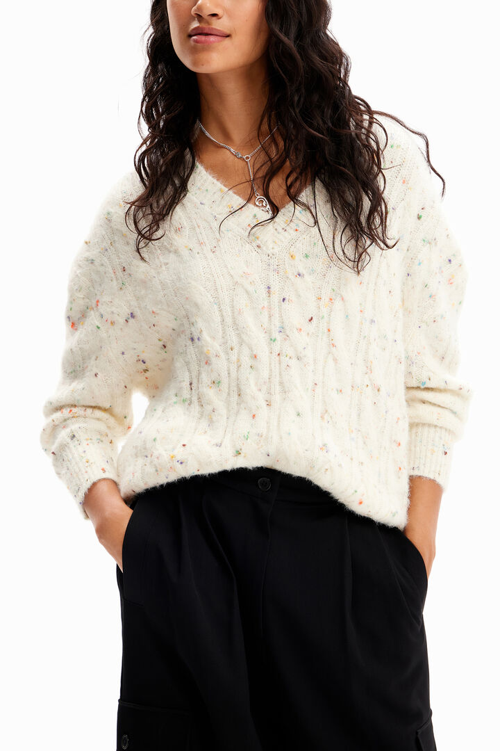 Oversize cable knit pullover | Desigual