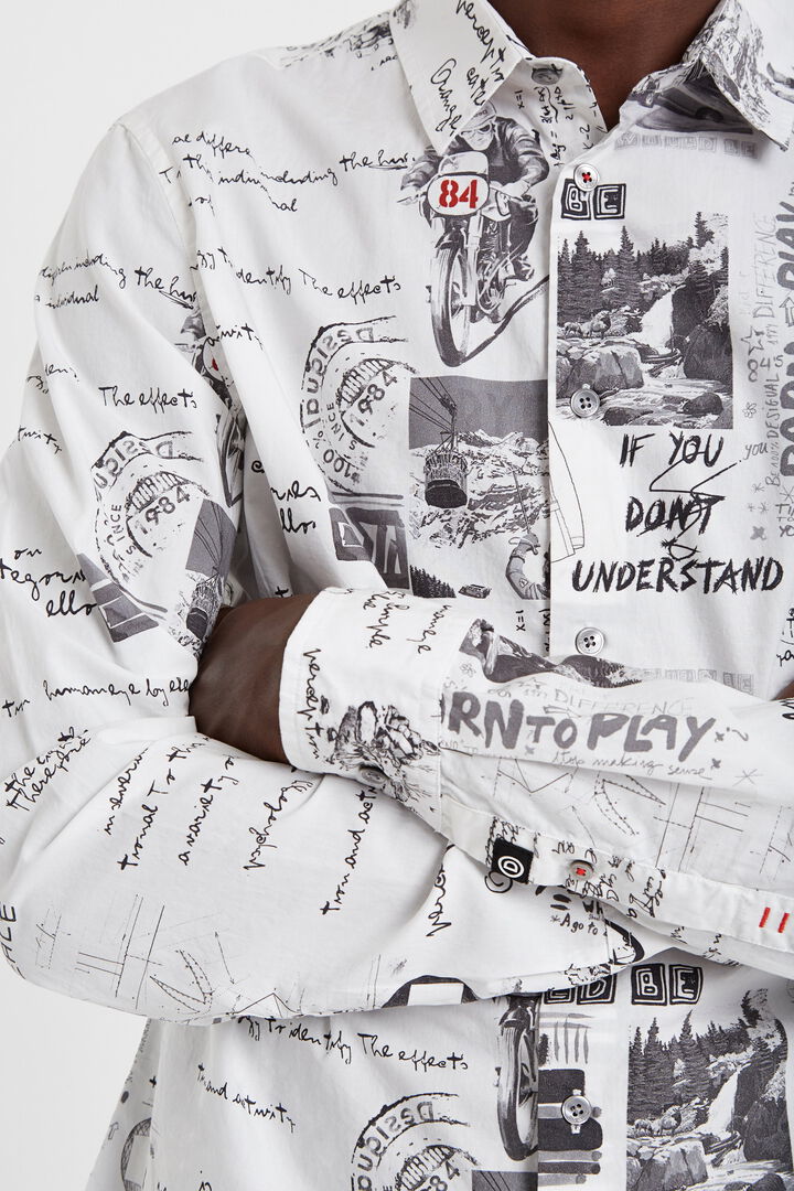 Camisa lettering e ilustrações | Desigual