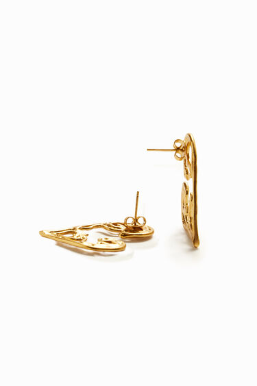 Zalio gold plated heart earrings | Desigual