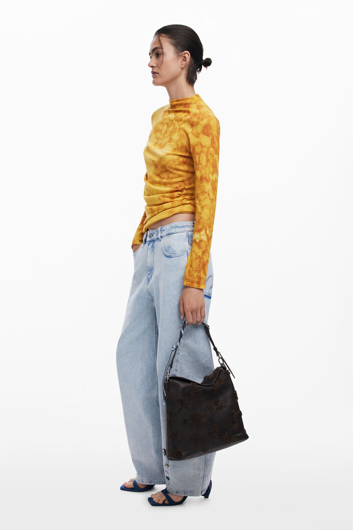 Großer umwandelbarer Rucksack mit Flockdruck | Desigual