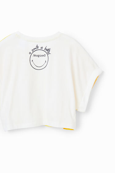 Cropped majica z motivom Smileyja® in limone | Desigual