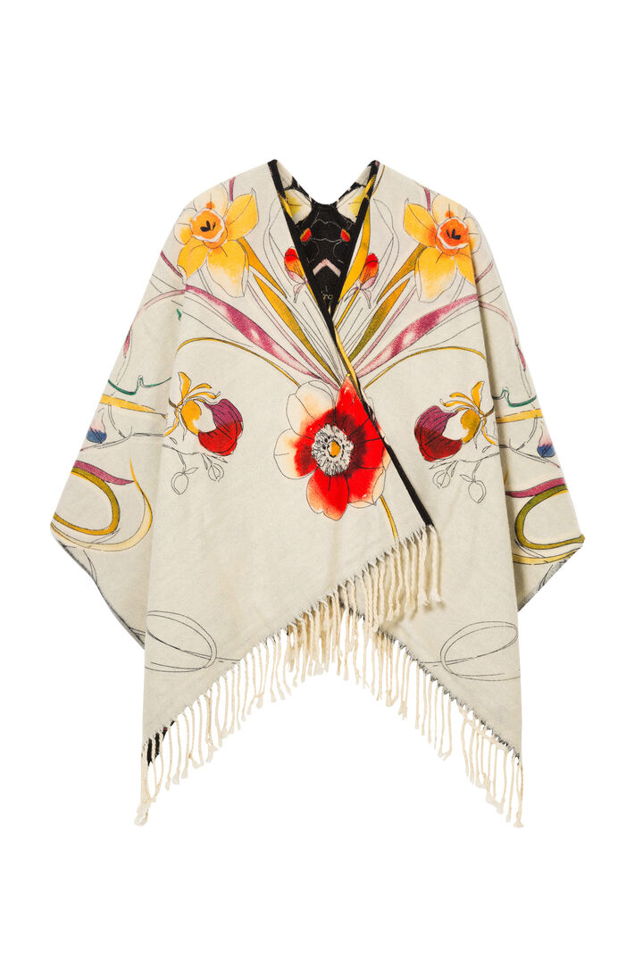 Reversible crossed poncho | Desigual