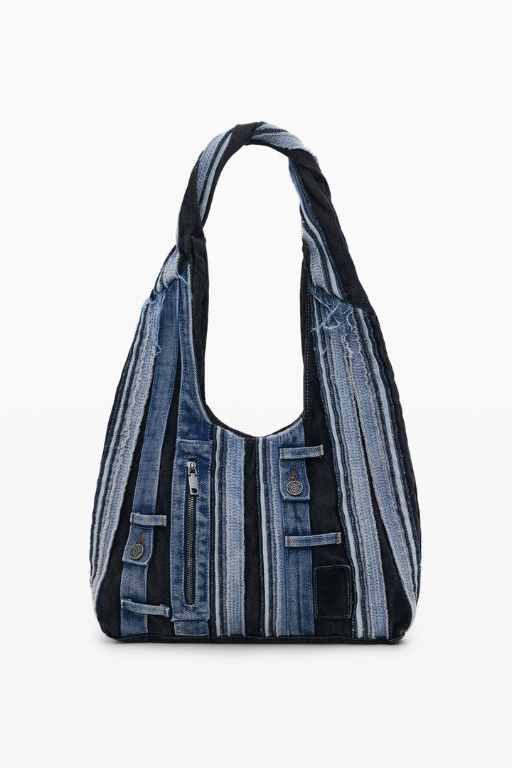 Bolso mediano ovalado denim patch | Desigual