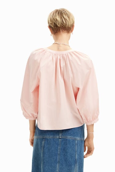 V-neck poplin blouse | Desigual