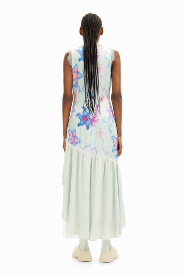 Długa wielowarstwowa sukienka na ramiączkach Collina Strada | Desigual