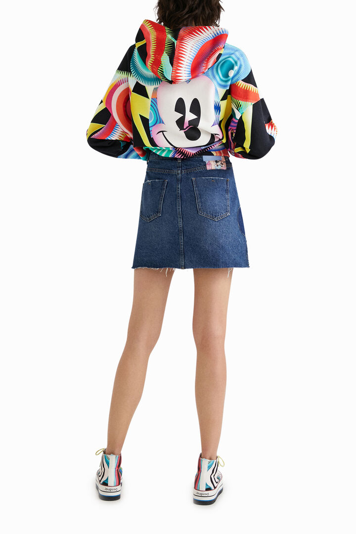 Mini-jupe en jean patch Mickey Mouse | Desigual