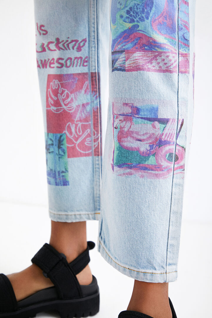 Vaquero Straight cropped patch | Desigual