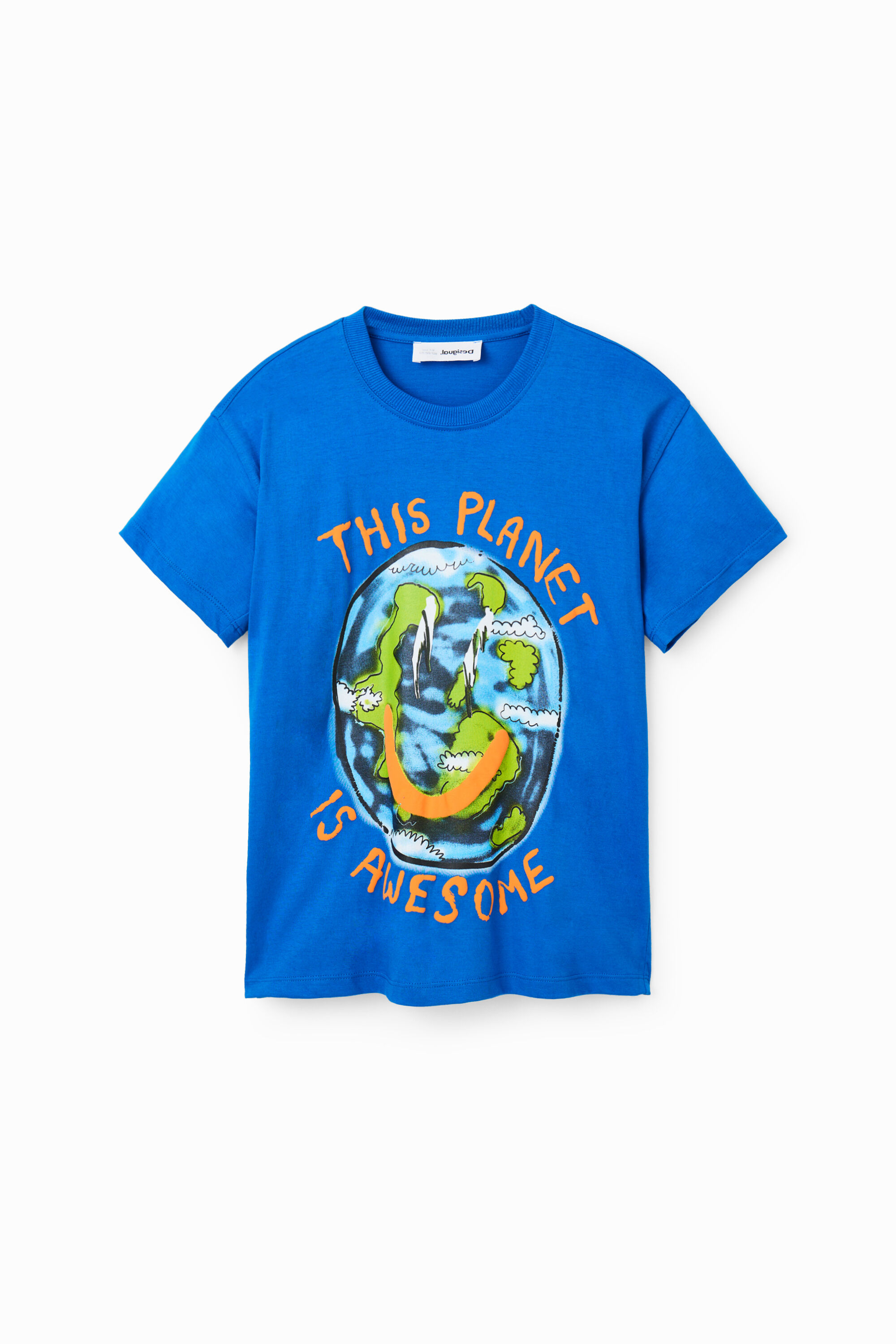 Desigual Oversized T-shirt Planet - BLUE