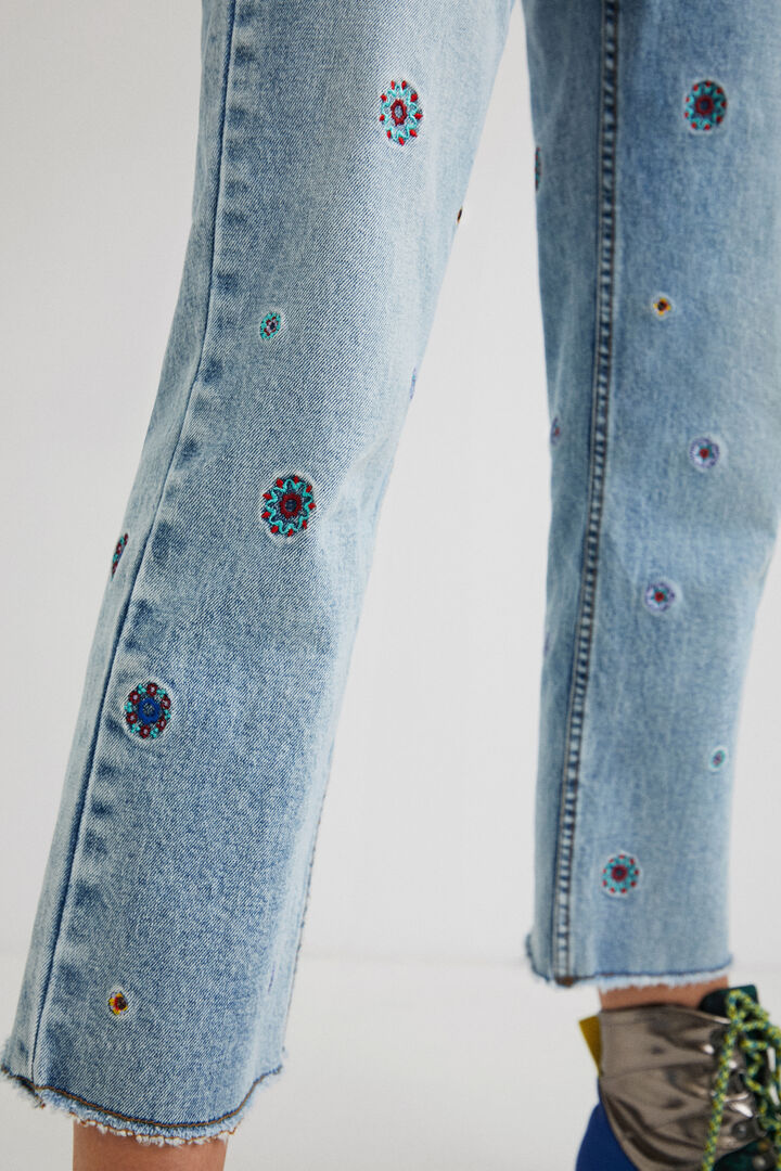Jean Straight chevilles mandalas | Desigual