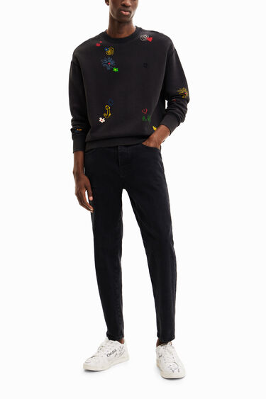 Sweat-shirt délavé imprimé | Desigual