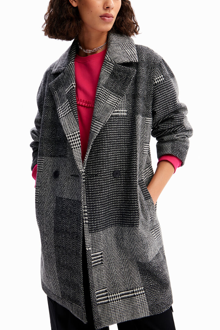 Tailored patchwork wool coat | Desigual