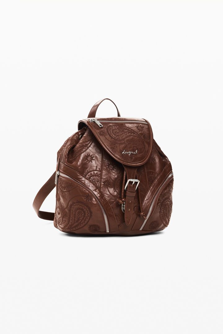 Small leather-effect backpack