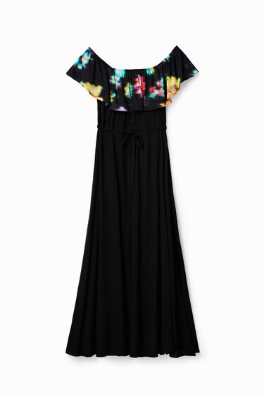 Vestit llarg volant desenfocat | Desigual