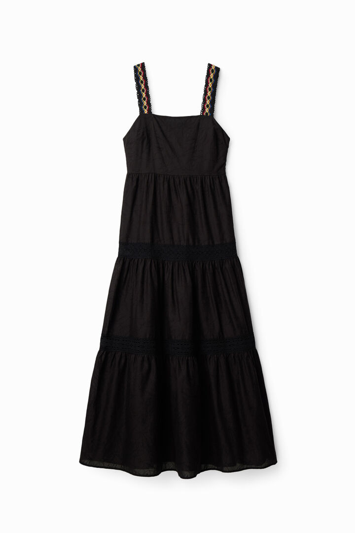 Long embroidered strap dress | Desigual