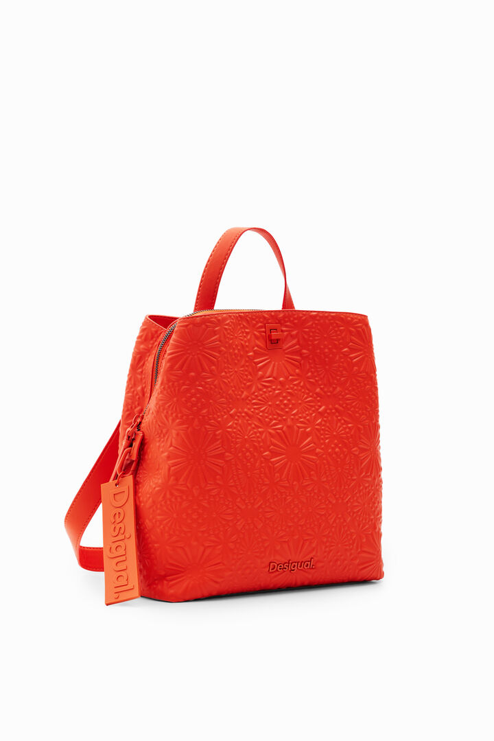 Small geometric embossed backpack | Desigual