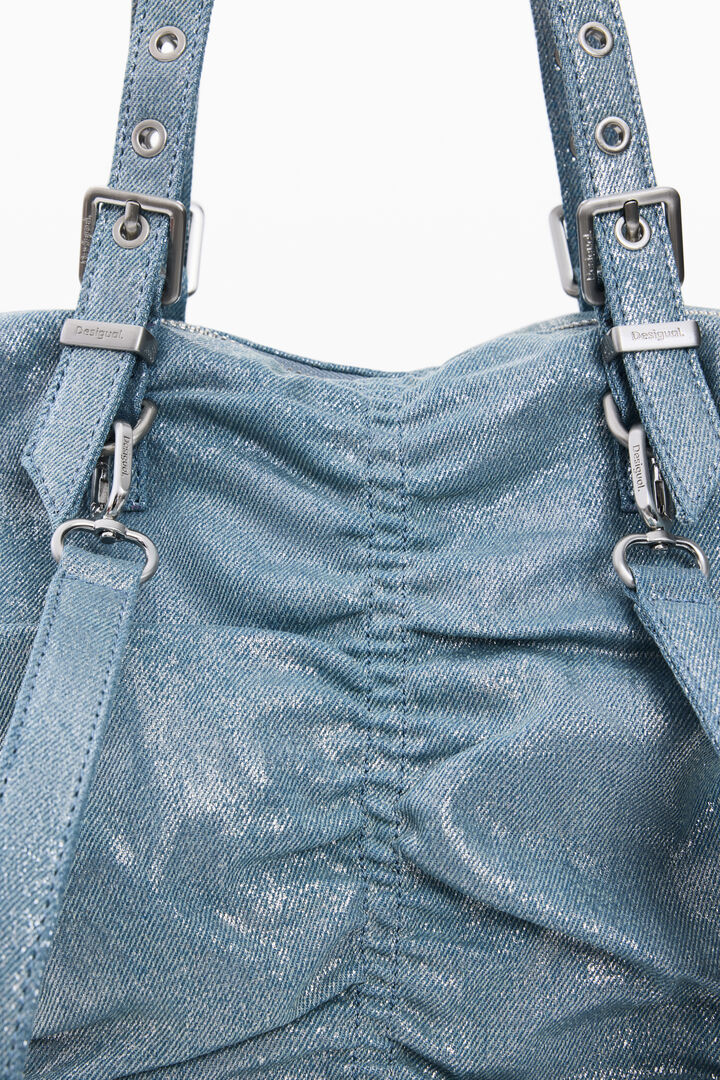 MEDIUM RUCHED DENIM BACKPACK | Desigual