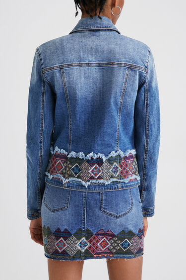Denim jacket with border | Desigual