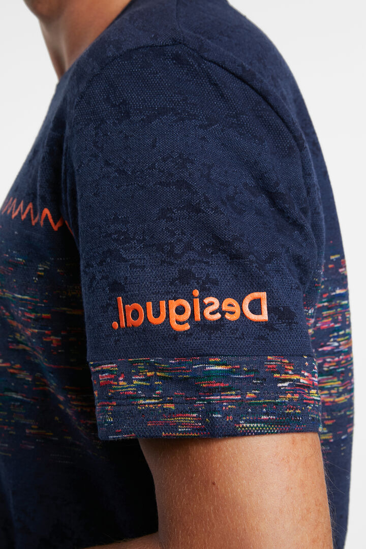 Camiseta básica cenefa jacquard | Desigual
