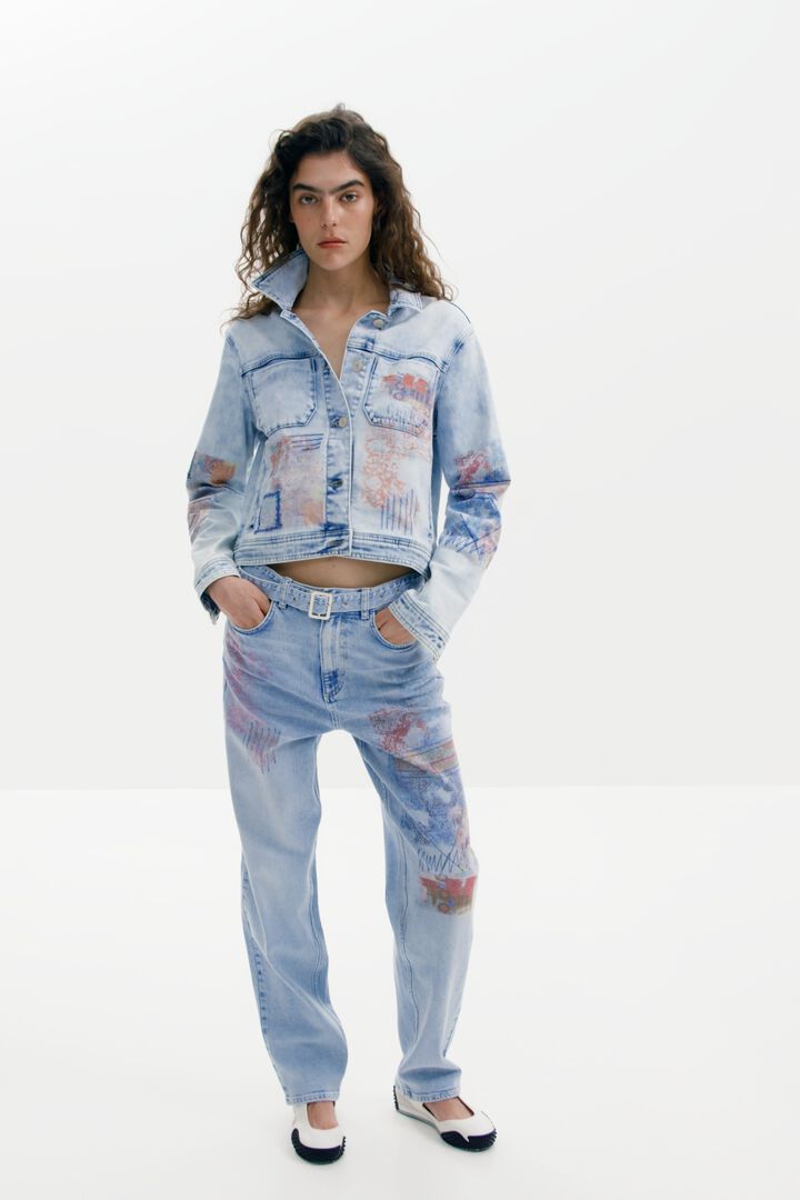 Denim jacket with patches | Desigual