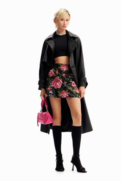 M. Christian Lacroix pink sequin mini skirt