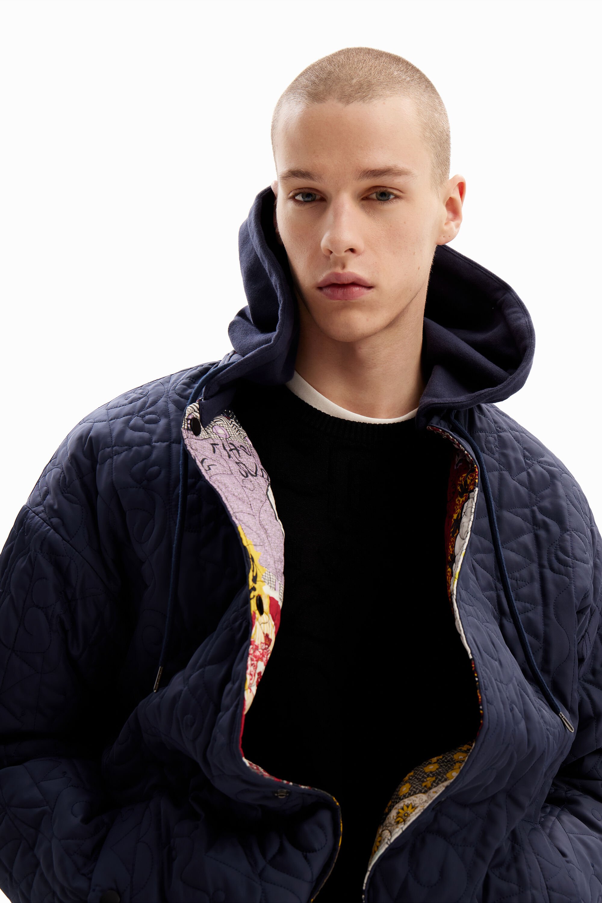Reversible patchwork quilted jacket