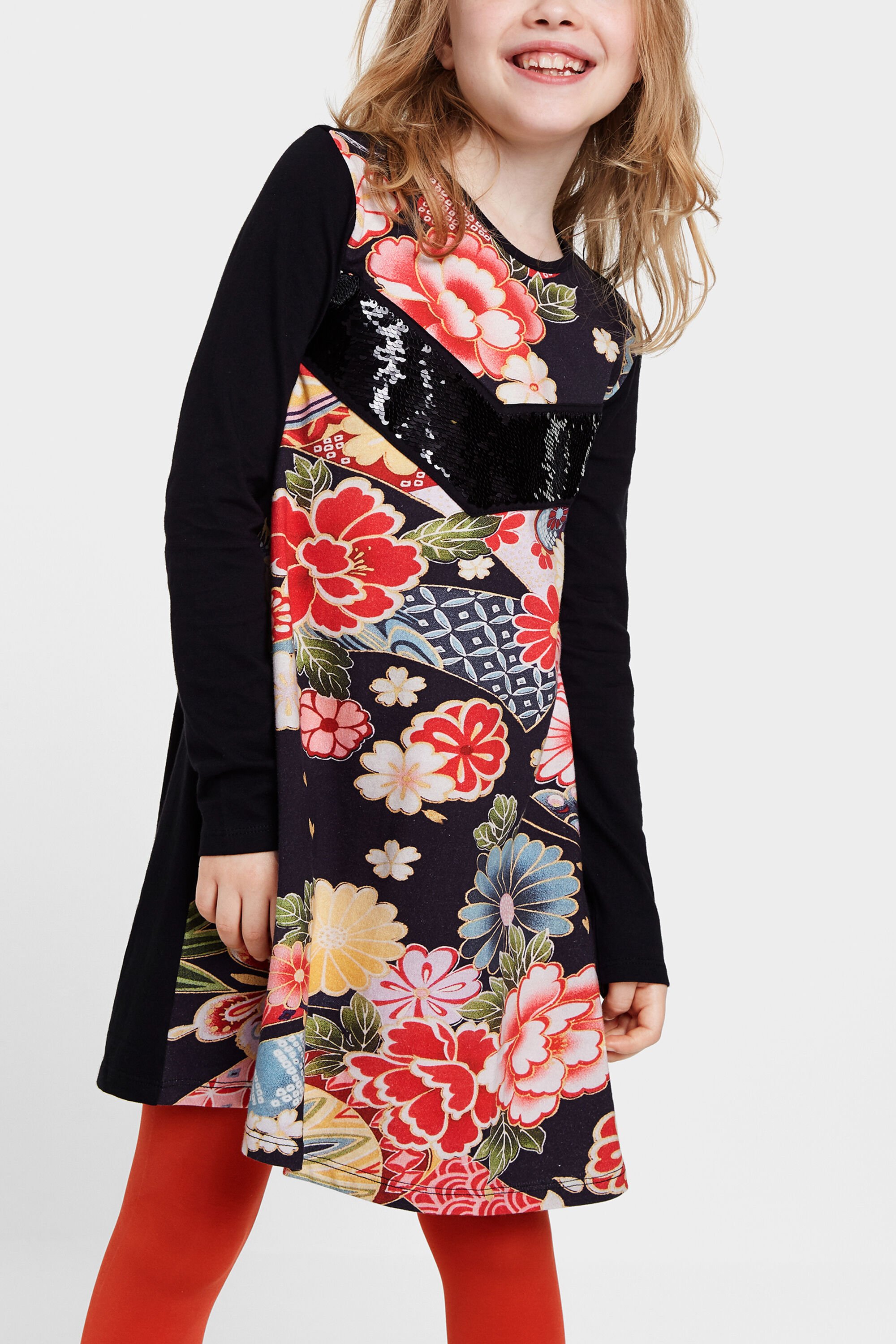 Robe fleurie sequins r versibles Desigual