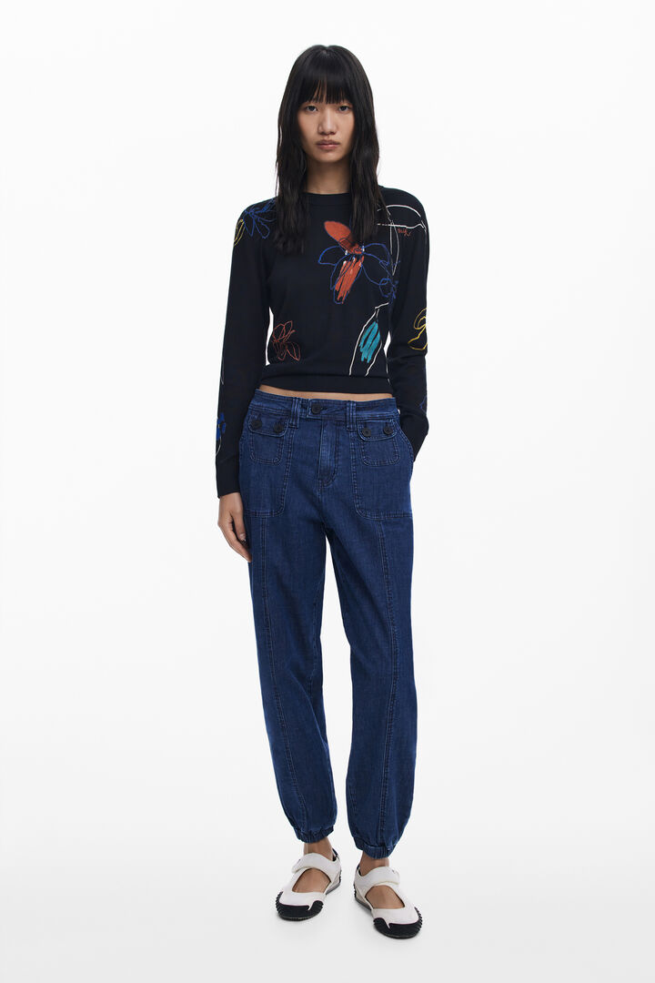 Jogger-Jeans mit Bündchen