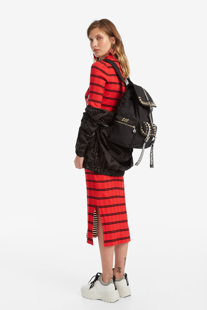 Stud backpack with slogan straps | Desigual