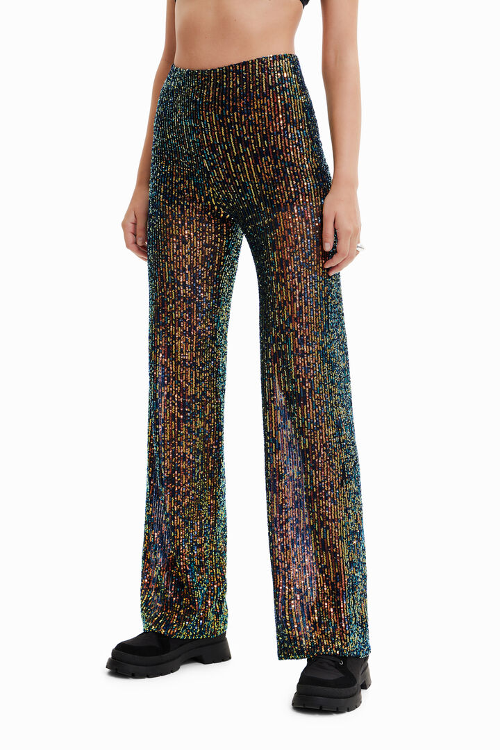 Sequin stretch trousers | Desigual
