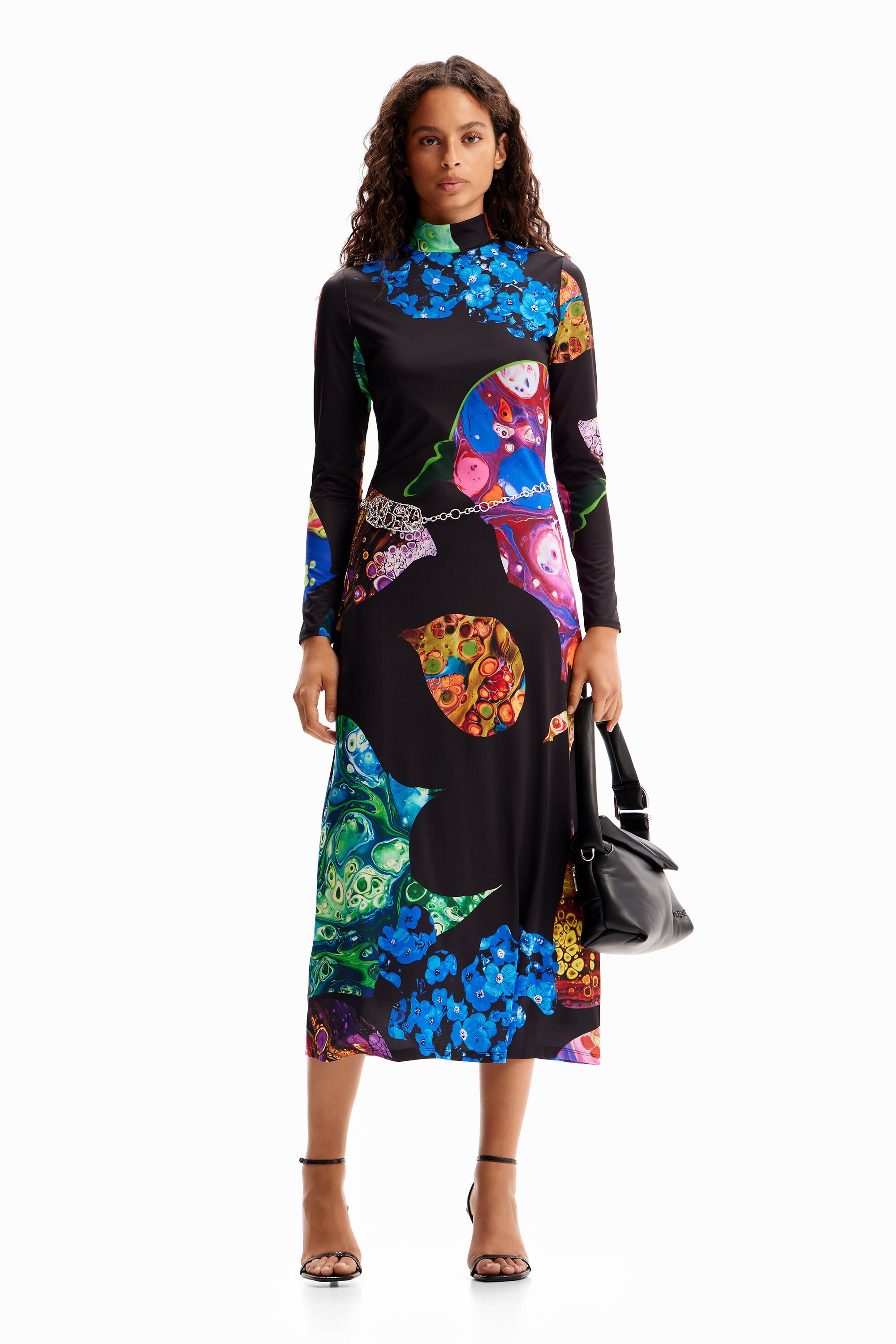 Desigual Slim mineral midi dress