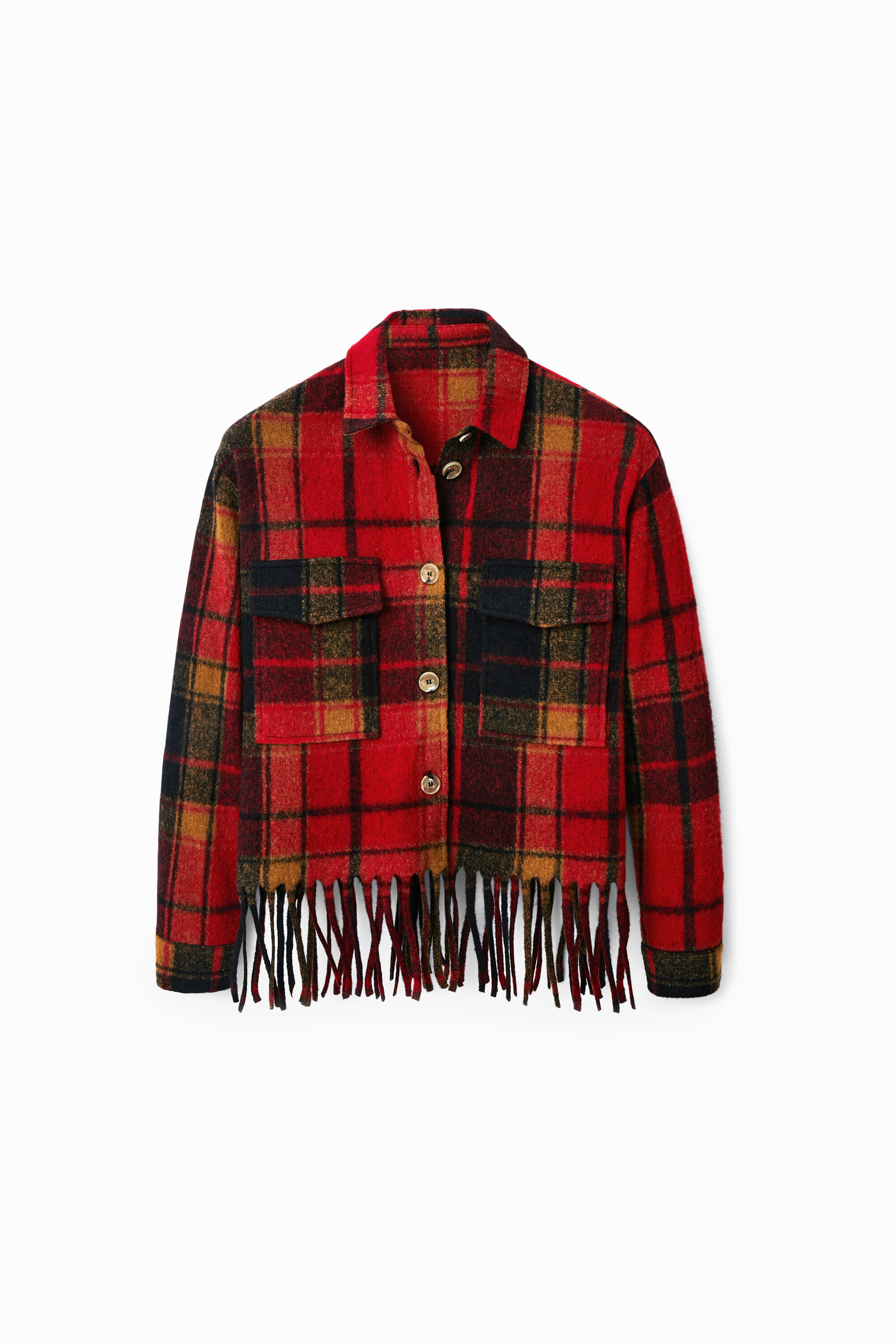 Desigual Short plaid wool jacket