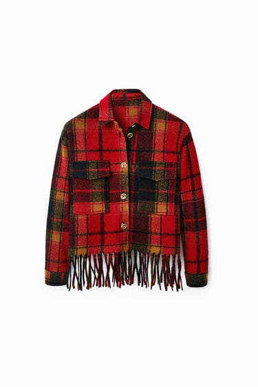 Short plaid wool jacket | Desigual