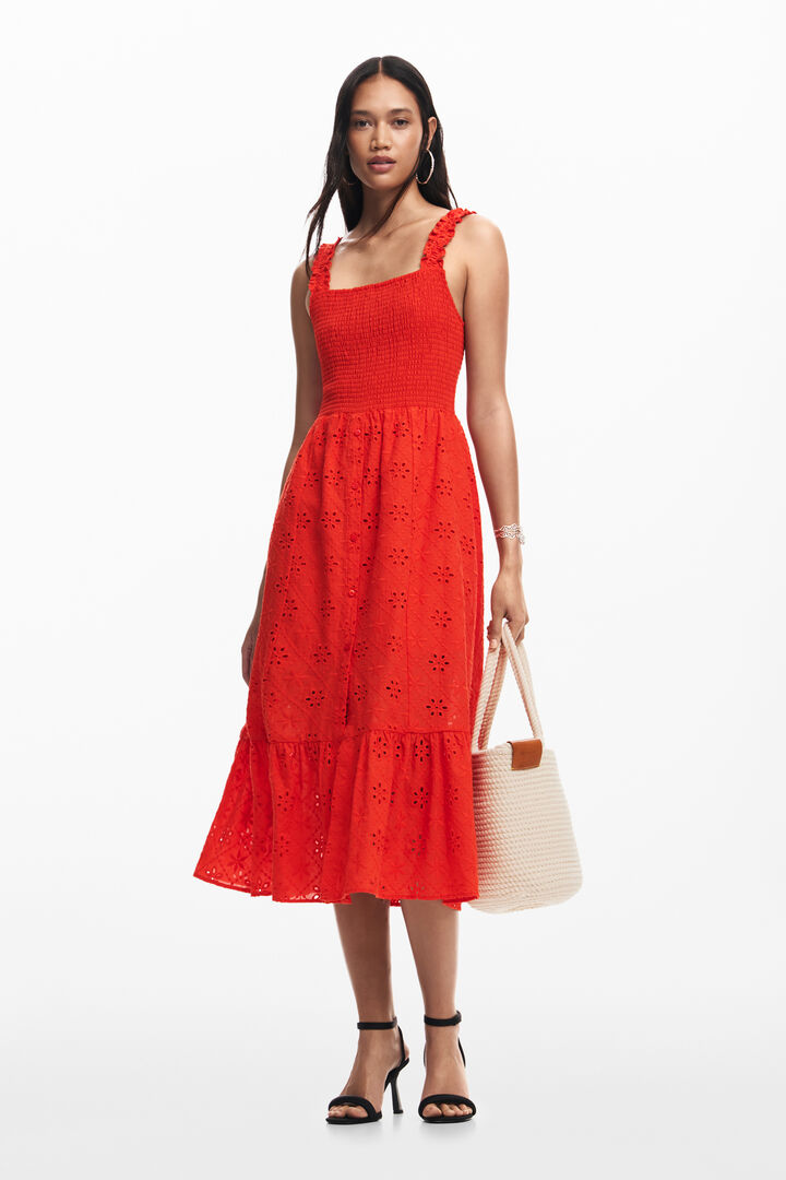 Vestido midi bordados | Desigual
