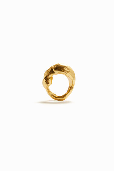 Anillo formas orgánicas baño oro Zalio | Desigual