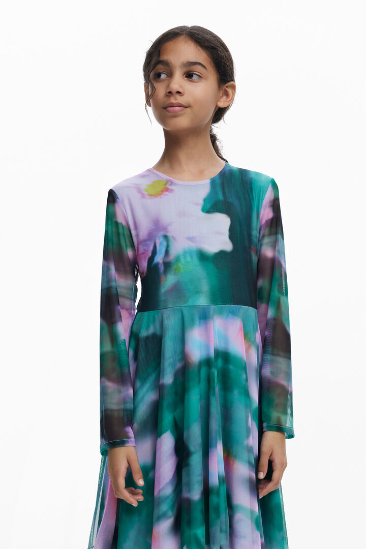 Vestit màniga llarga tul aquarel·la | Desigual