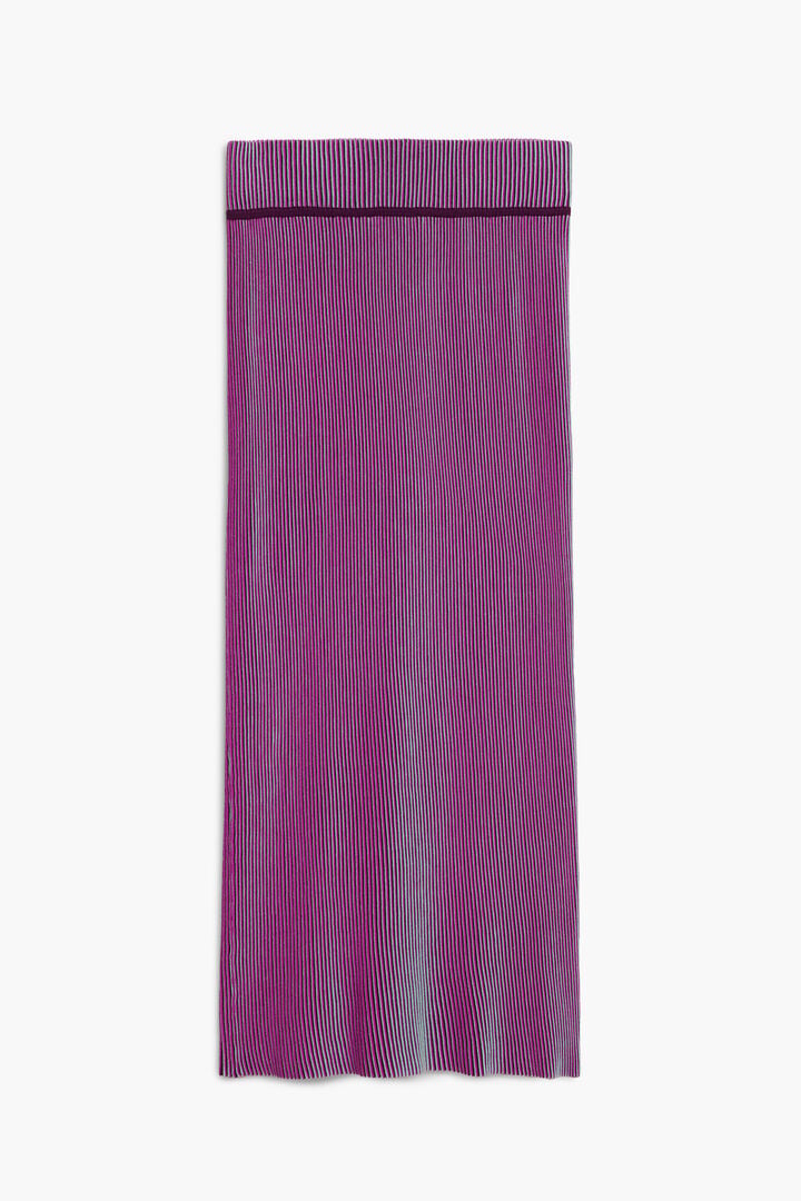 Iridescent knit midi skirt