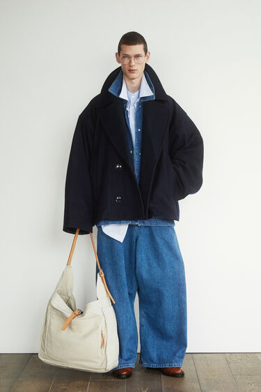 Hed Mayner short oversize wool coat | Desigual