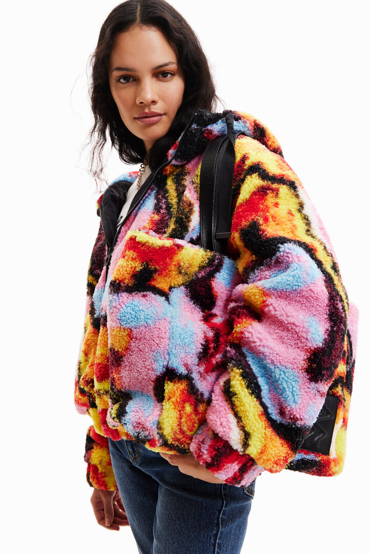 Faux sheepskin maxi shopper bag | Desigual