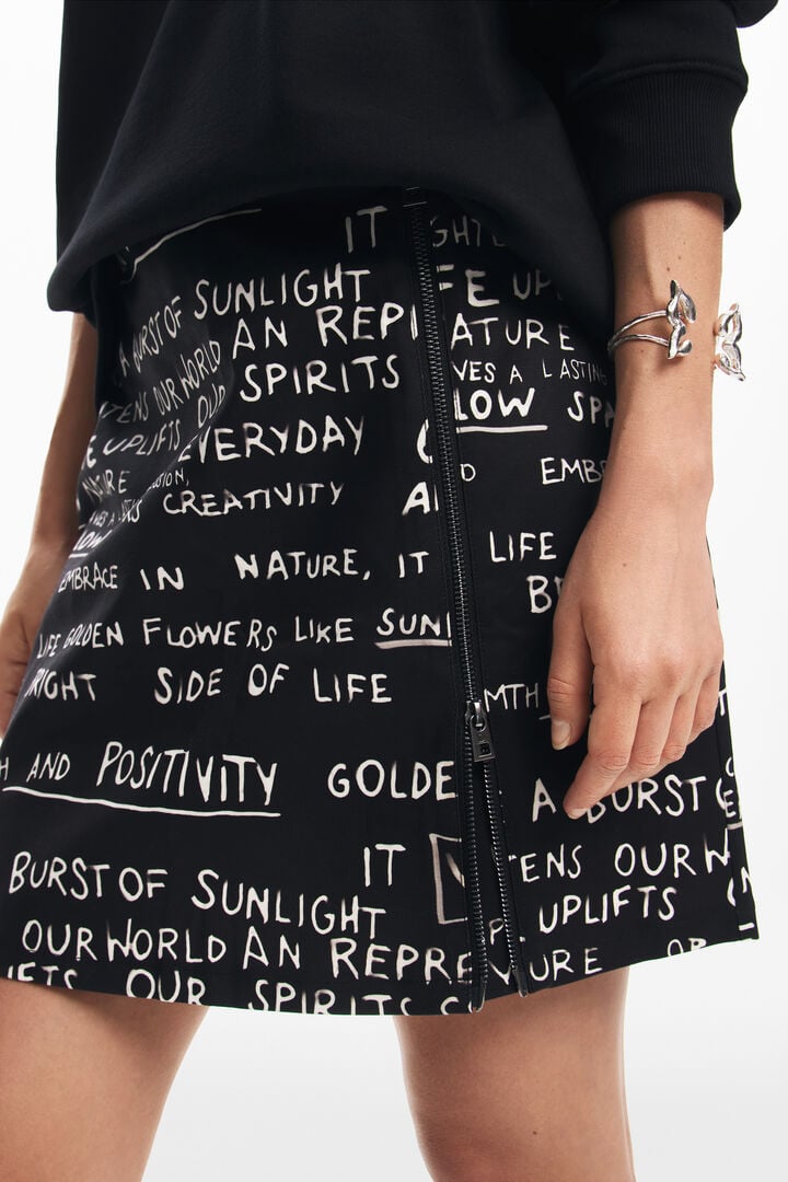 Minifalda estampado frases | Desigual