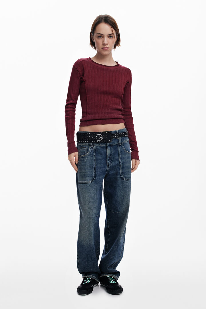 Wide studded belt | Desigual