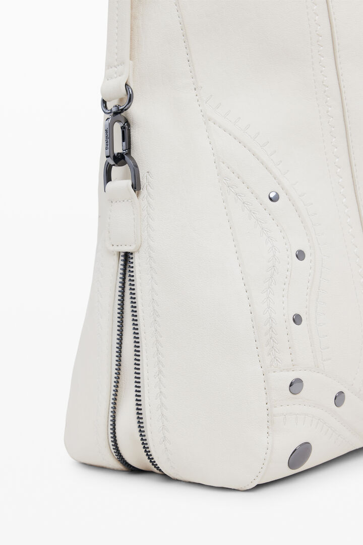 Bolso efecto piel bordados mediano | Desigual