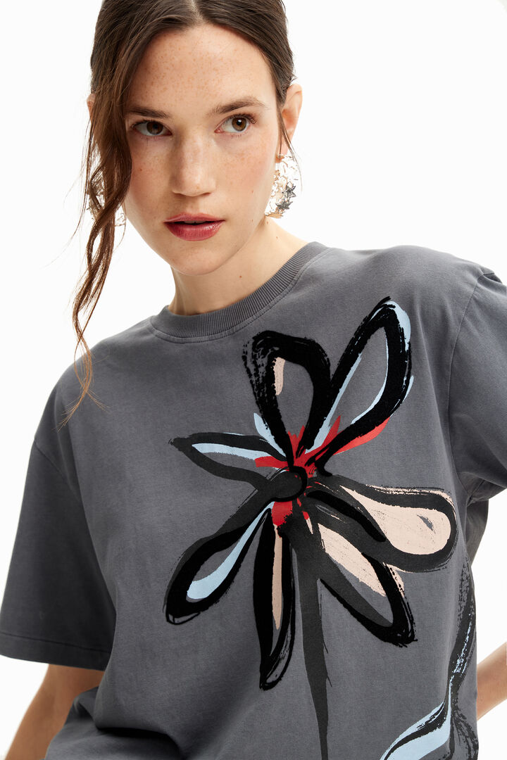 Flower illustration T-shirt | Desigual
