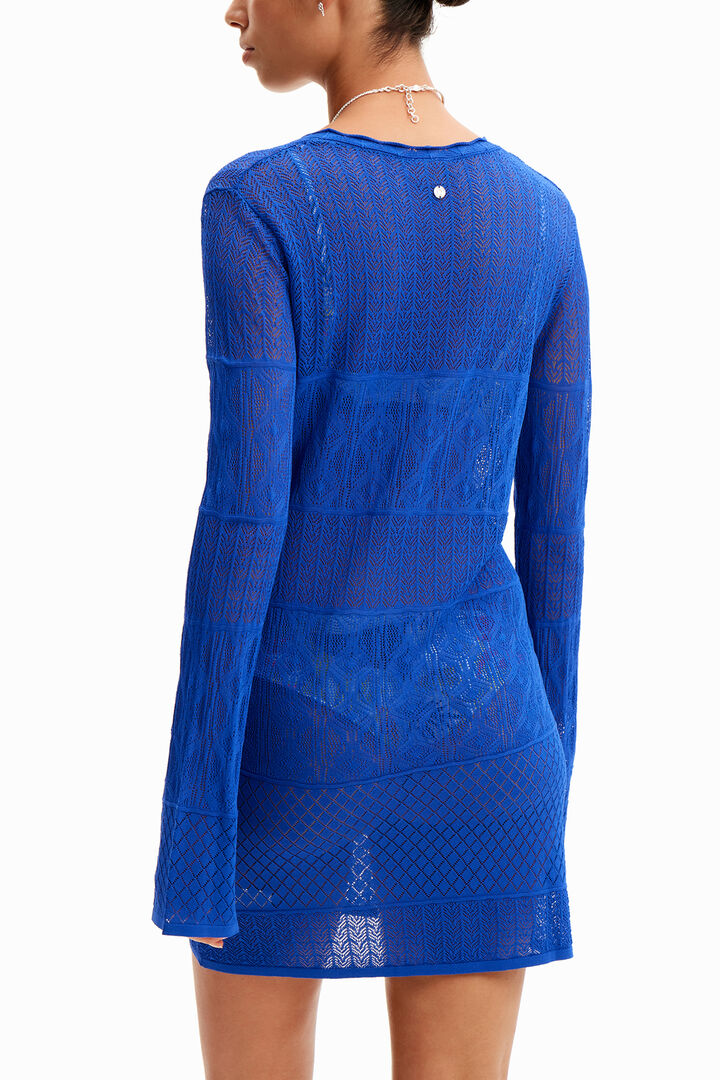 Robe tunique courte motif ajouré | Desigual