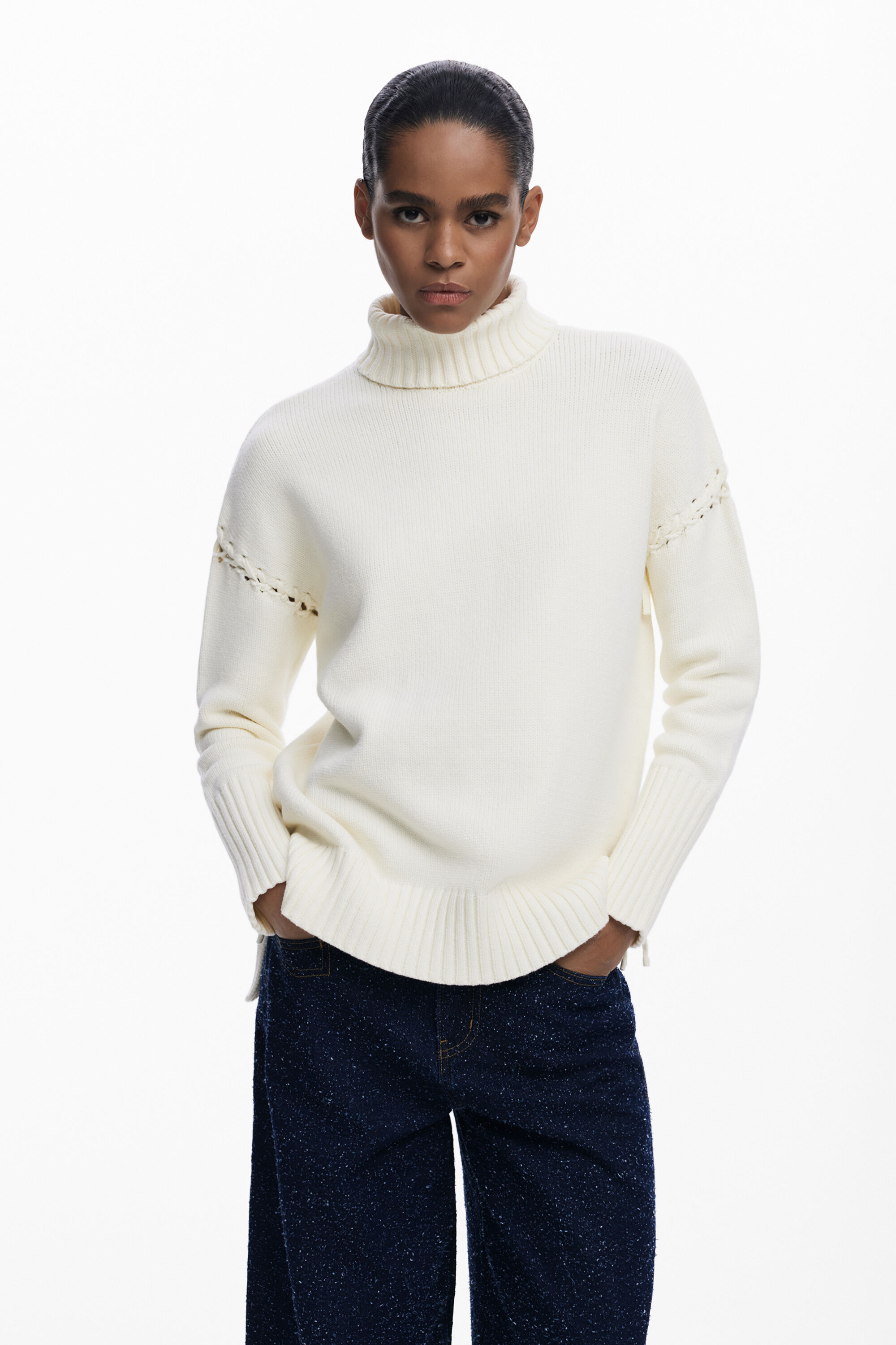 Pull long avec nœuds - Desigual - Modalova