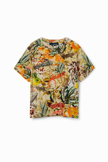 T-shirt collage camuflagem | Desigual