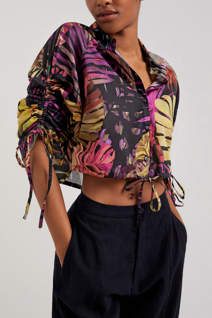 Tropische, schwarze Bluse | Desigual